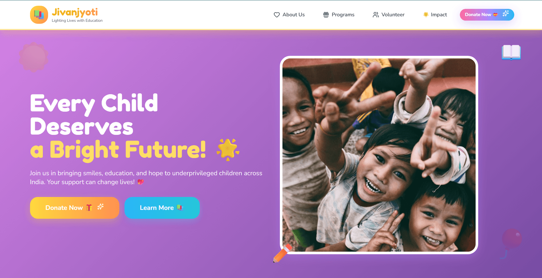 Jivanjyoti NGO – Educational Charity Platform